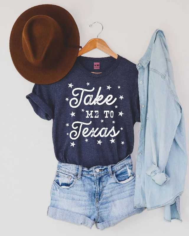 Take Me To Texas Western Graphic Tee - Heather Denim