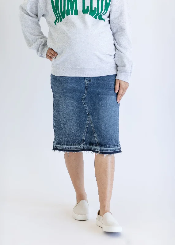 Sophie Maternity Denim Midi Skirt - FINAL SALE